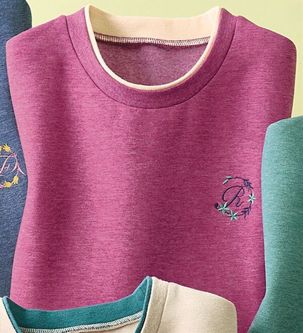 ルフラン（ルフラン）の「選べる！あったか配色ロングプルオーバー（カットソー）」｜ラズベリー