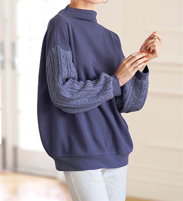 BELLUNA（ベルーナ）の「ケーブルニット使いプルオーバー（カットソー）」｜詳細画像