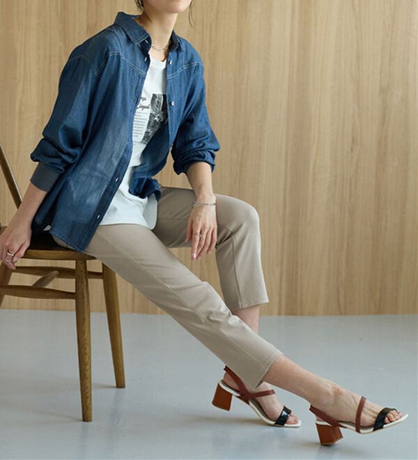 BELLUNA（ベルーナ）の「【再入荷】美ストレッチ素材アンクル丈レギンスパンツ（クロップドパンツ）」｜詳細画像