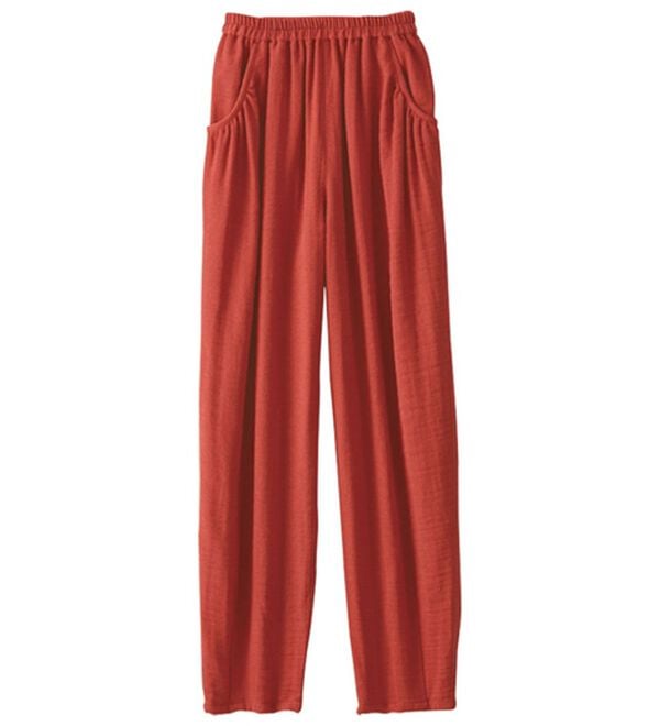 BELLUNA（ベルーナ）の「綿麻ダブルガーゼポッケギャザーパンツ（フルレングスパンツ）」｜詳細画像