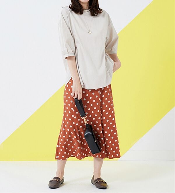 BELLUNA（ベルーナ）の「高見え！異素材切替ドロスト使いプルオーバー（カットソー）」｜詳細画像