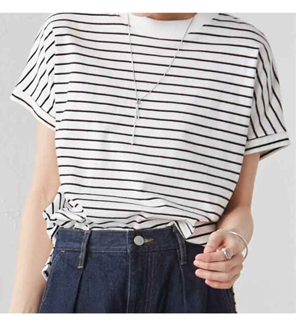 RANAN（ラナン）の「【選べる袖丈】＜BC＞綿100％プチハイネックＴシャツ（カットソー）」｜詳細画像