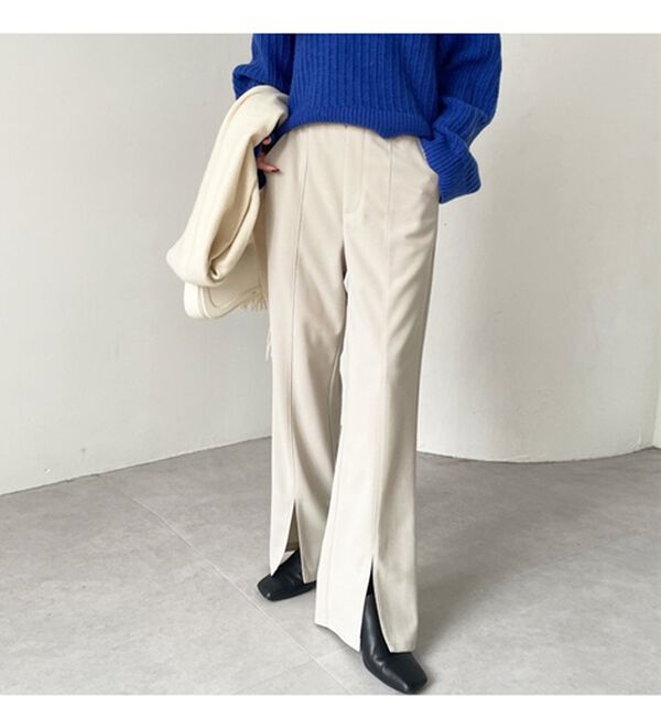 GeeRA（ジーラ）の「楽ちん！ストレッチスリットスラックスパンツ（フルレングスパンツ）」｜詳細画像