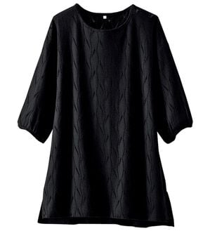 BELLUNA（ベルーナ）の「ストレッチレース素材ふんわり袖チュニック（チュニック）」｜黒