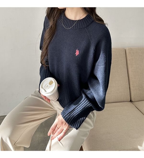 GeeRA（ジーラ）の「【ＵＳ．ＰＯＬＯ　ＡＳＳＮ】ショート丈ニット（ニット・セーター）」｜詳細画像