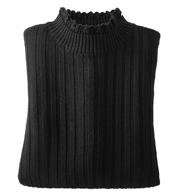 BELLUNA（ベルーナ）の「ウール入りウォッシャブルセーター（ニット・セーター）」｜黒