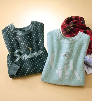 ルフラン（ルフラン）の「【２色組】あったかロゴニットプルオーバー（ニット・セーター）」｜2色組