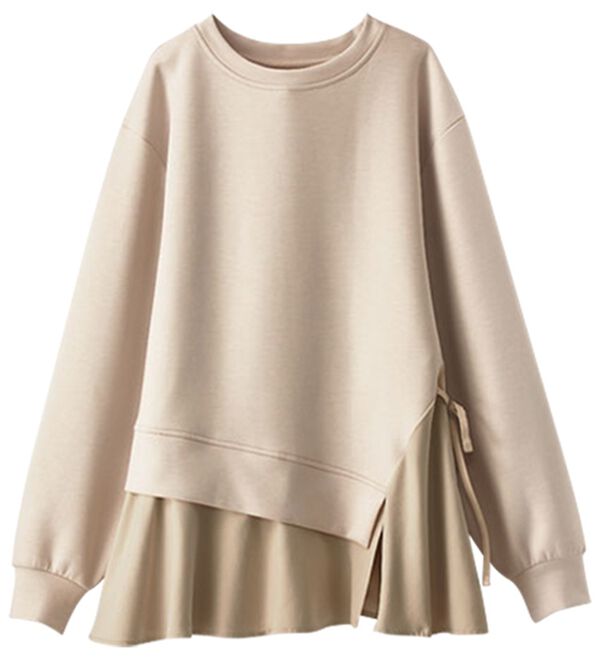 BELLUNA（ベルーナ）の「サイドリボン使い異素材切替プルオーバー（カットソー）」｜詳細画像