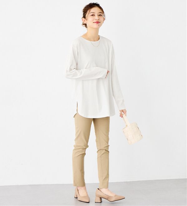 Viola e Viola（ヴィオラ エ ヴィオラ）の「【吸湿発熱】あったか綿１００％チュニックTシャツ（チュニック）」｜詳細画像