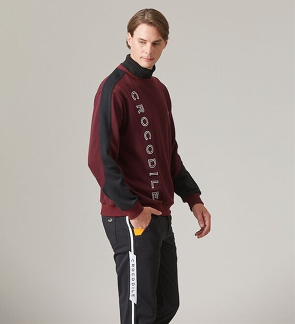 「＜クロコダイル＞技ありニット使い裏起毛トレーナー（メンズニット・セーター）」｜詳細画像