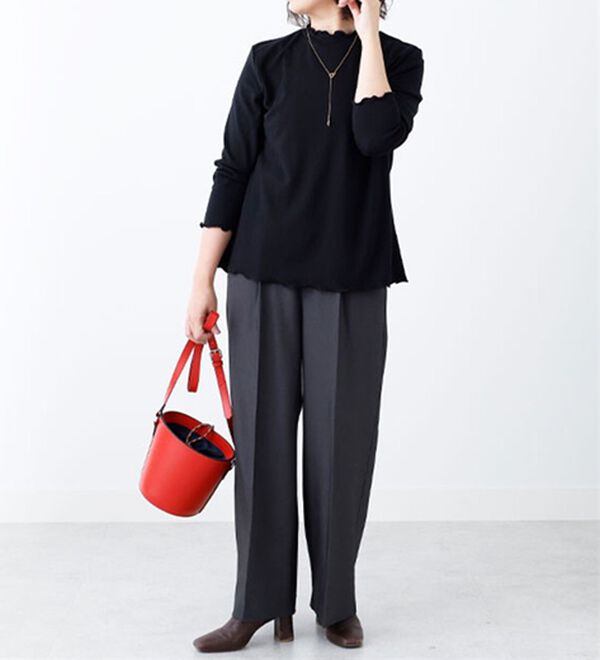 BELLUNA（ベルーナ）の「針抜きテレコハイネックプルオーバー（カットソー）」｜詳細画像