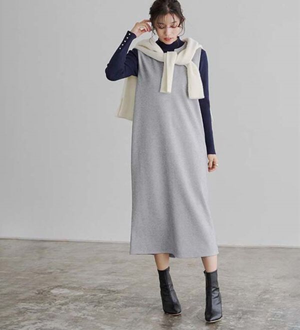 Pierrot（ピエロ）の「ウールタッチジャンパースカート（ジャンパースカート）」｜詳細画像