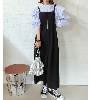 GeeRA（ジーラ）の「ハーフジップキャミワンピース（カットソーワンピース）」｜詳細画像