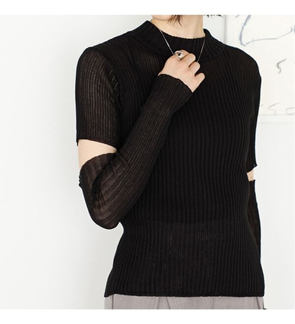 GeeRA（ジーラ）の「アームウォーマー付リブニット（ニット・セーター）」｜詳細画像