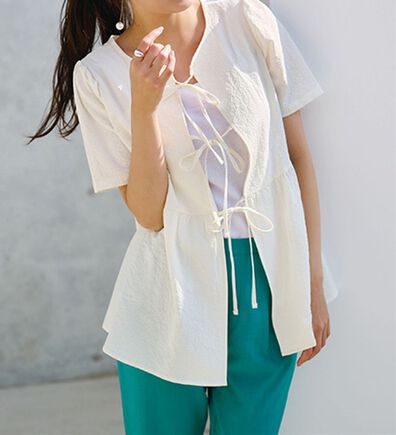 RANAN（ラナン）の「ひんやり！前後２ＷＡＹリボンデザインブラウス（ブラウス）」