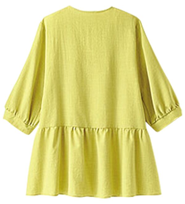 BELLUNA（ベルーナ）の「サラリ麻調素材袖リボンペプラムブラウス（ブラウス）」｜詳細画像