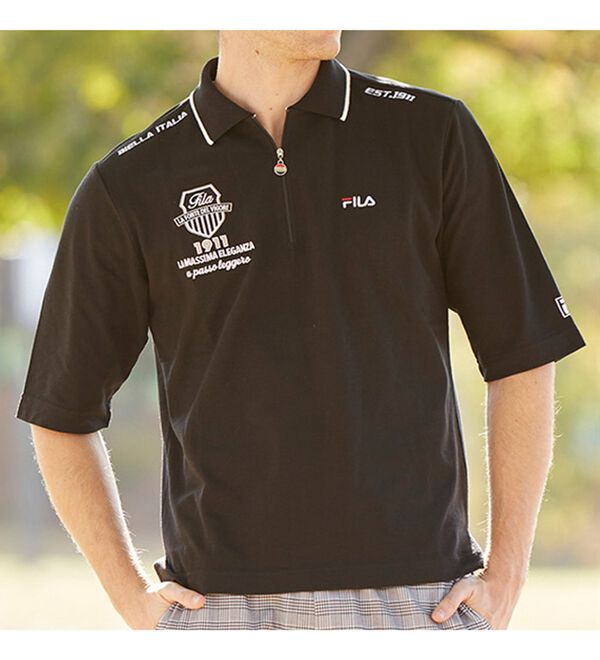 「＜フィラ＞接触冷感アクティブドライ５分袖ポロ（メンズポロシャツ）」｜詳細画像
