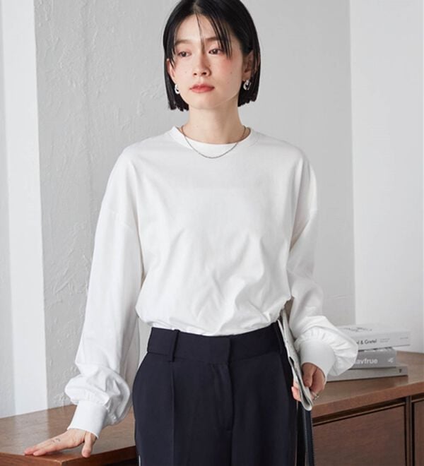 RANAN（ラナン）の「多機能ベーシックオーバーサイズ長袖Tシャツ（Tシャツ）」｜詳細画像