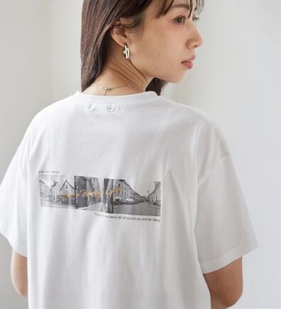 RANAN（ラナン）の「【ひんやり】ロゴプリントチュニックTシャツ（Tシャツ）」