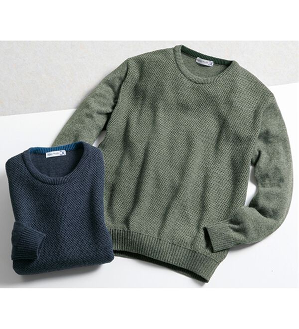 「日本製　匠の杢調やわらかセーター（メンズニット・セーター）」｜詳細画像