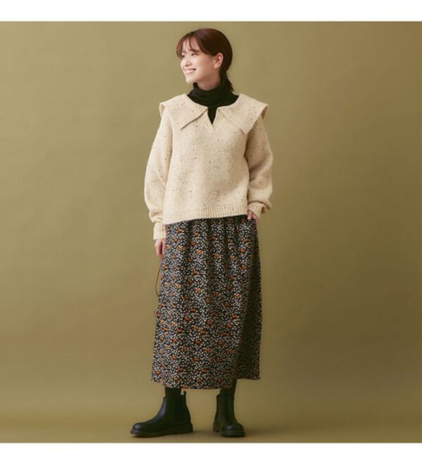 Viola e Viola（ヴィオラ エ ヴィオラ）の「もっちりネップ柄ニットの衿付きトップス（ニット・セーター）」｜詳細画像