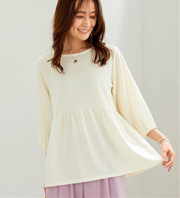 BELLUNA（ベルーナ）の「ジャカード素材ペプラムチュニック（チュニック）」｜詳細画像