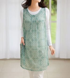 「上品ドレープチュニック（チュニック）」｜幾何柄