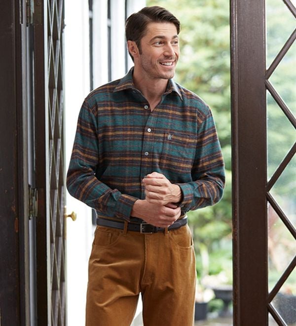 「＜コムルヴァン・オム＞コットンツイード柔らかボタンダウンシャツ（メンズシャツ）」｜詳細画像