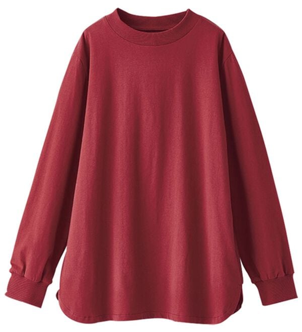 BELLUNA（ベルーナ）の「綿１００腰まわりゆったりリブデザインチュニック（カットソー）」｜詳細画像