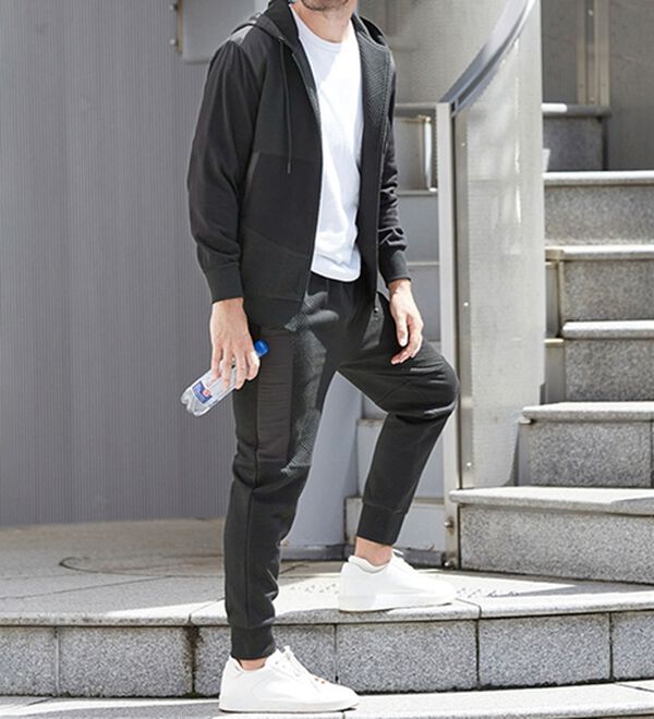 「モードな大人のための異素材パネル切替セットアップ（メンズルームウェア）」｜詳細画像