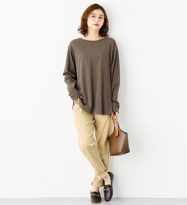 Viola e Viola（ヴィオラ エ ヴィオラ）の「【吸湿発熱】あったか綿１００％チュニックTシャツ（チュニック）」｜詳細画像