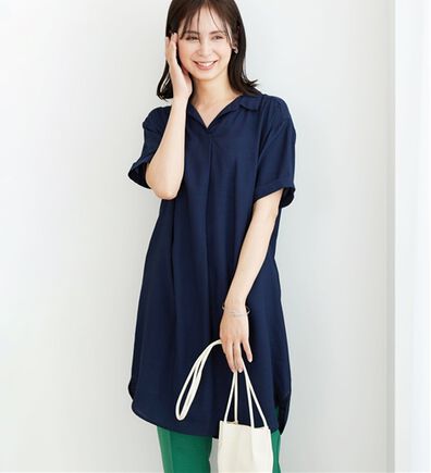 BELLUNA（ベルーナ）の「レーヨンナイロン素材シャツワンピース（その他ワンピース）」