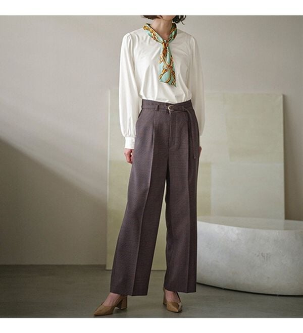 RANAN（ラナン）の「スカーフ付キレイ見えカットソーブラウス（ブラウス）」｜詳細画像