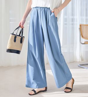 Viola e Viola（ヴィオラ エ ヴィオラ）の「風が通り抜ける！サッカーワイドパンツ（ワイドパンツ・ガウチョ）」｜詳細画像