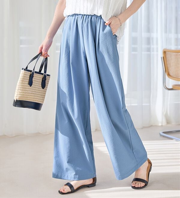 Viola e Viola（ヴィオラ エ ヴィオラ）の「風が通り抜ける！サッカーワイドパンツ（ワイドパンツ・ガウチョ）」｜詳細画像