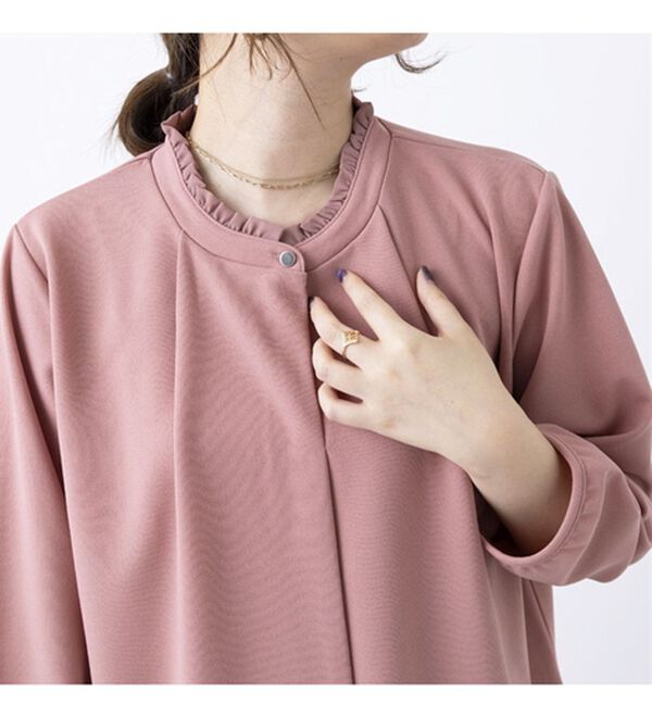 BELLUNA（ベルーナ）の「ジョーゼット素材衿フリルブラウス（ブラウス）」｜詳細画像