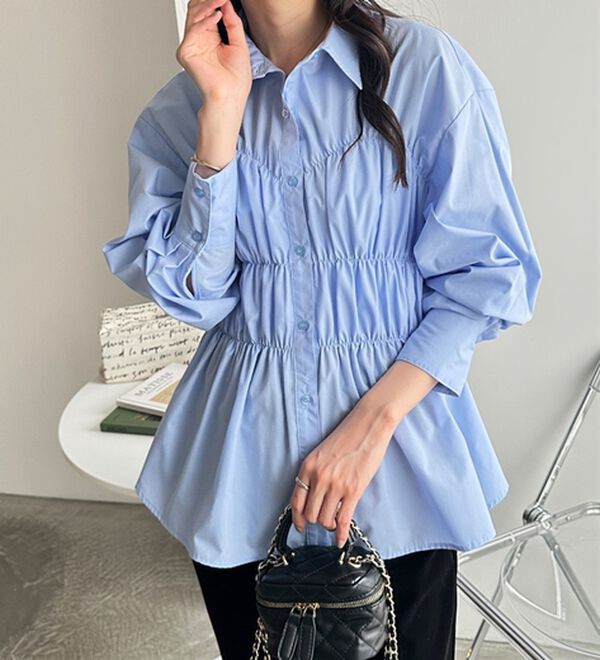 GeeRA（ジーラ）の「シャーリングビスチェデザインシャツ（シャツ）」｜詳細画像