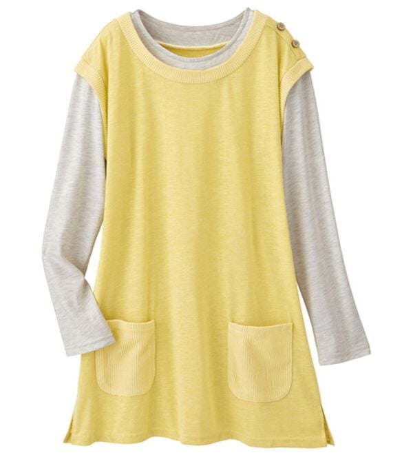 「【３枚組】着るだけ簡単！重ね着風ベストチュニック（チュニック）」｜詳細画像