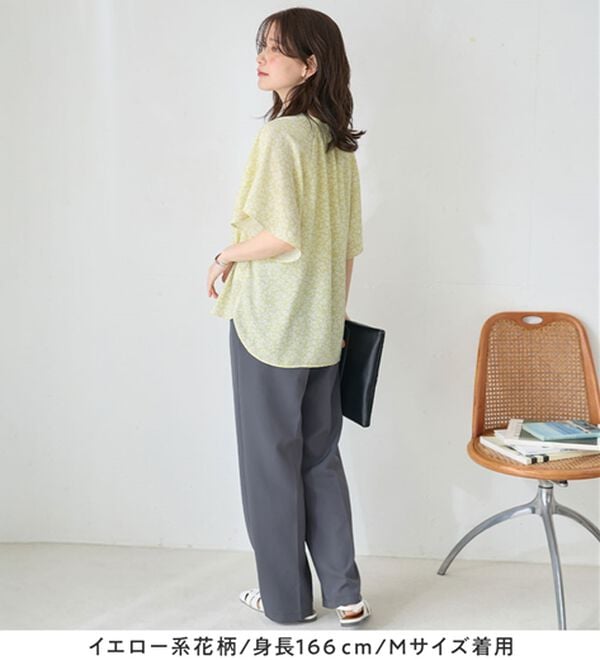 Viola e Viola（ヴィオラ エ ヴィオラ）の「【選べる２丈】さらっと涼感フレアスリーブブラウス（ブラウス）」｜詳細画像