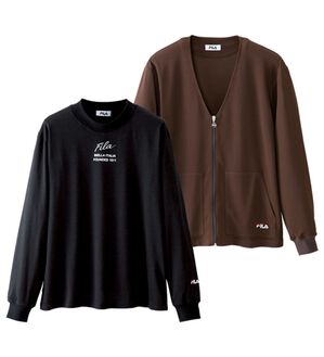 「＜フィラ＞ミラノリブカーデ＆Ｔシャツ（メンズＴシャツ）」｜ダークブラウン