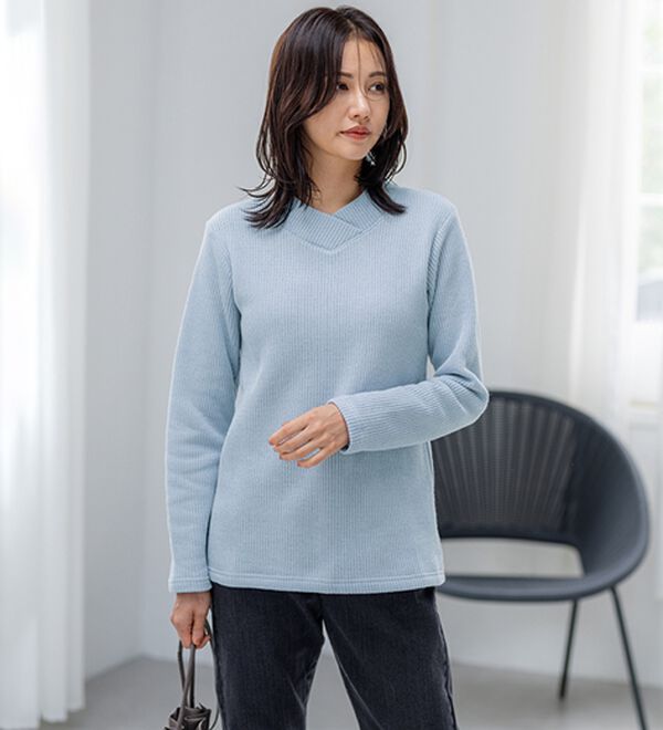 BELLUNA（ベルーナ）の「【静電気防止】ニットが苦手な方にも優しいプルオーバー（カットソー）」｜詳細画像