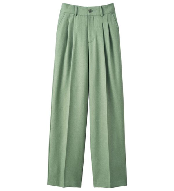 ルフラン（ルフラン）の「こ綺麗でこなれたウールライクパンツ（フルレングスパンツ）」｜グリーン