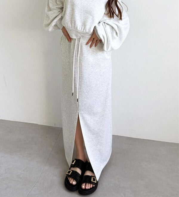 GeeRA（ジーラ）の「フロントスリットスウェットナロースカート（ロングスカート）」｜詳細画像