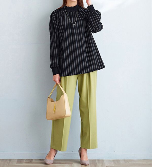 BELLUNA（ベルーナ）の「衿＆袖ニット使い美人顔ブラウス（ブラウス）」｜詳細画像