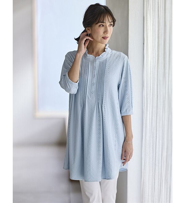 BELLUNA（ベルーナ）の「カットレースフレアーチュニック（チュニック）」｜詳細画像