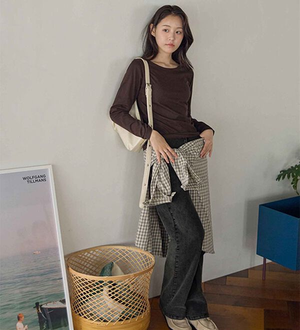 CHAN ME（チャンミ）の「ラウンドネックＴシャツ（Tシャツ）」｜詳細画像