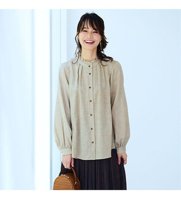 BELLUNA（ベルーナ）の「オーガニックコットンダブルガーゼブラウス（ブラウス）」｜詳細画像