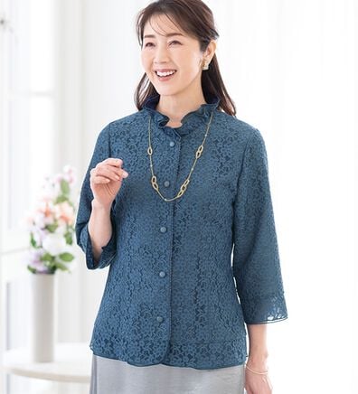 ルフラン（ルフラン）の「上品レースのブラウスジャケット（ブラックフォーマル（喪服・礼服））」