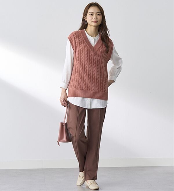 BELLUNA（ベルーナ）の「綿混ハイパー美脚ストレッチチノパンツ（フルレングスパンツ）」｜詳細画像