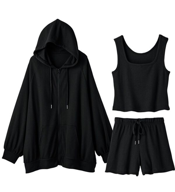 YU'NOW（ユナウ）の「ワッフルルームウェア３点セット（パジャマ・ルームウェア）」｜詳細画像